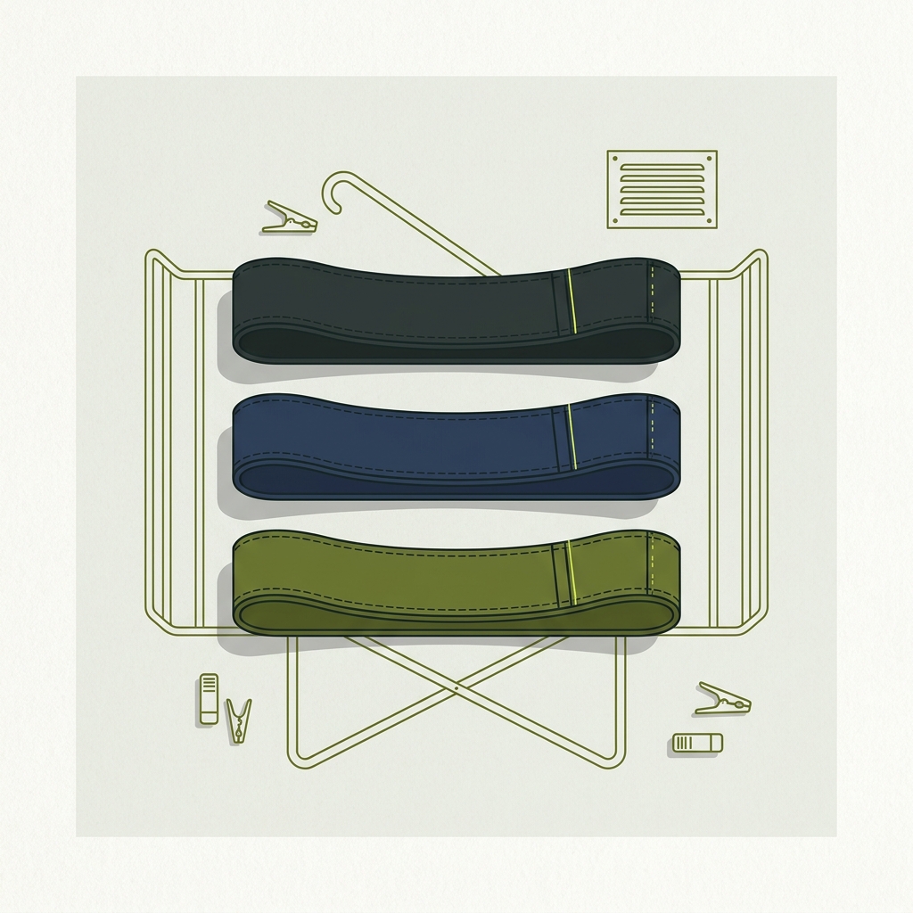 Diagram of fabric resistance loops laid flat in a shaded drying area
